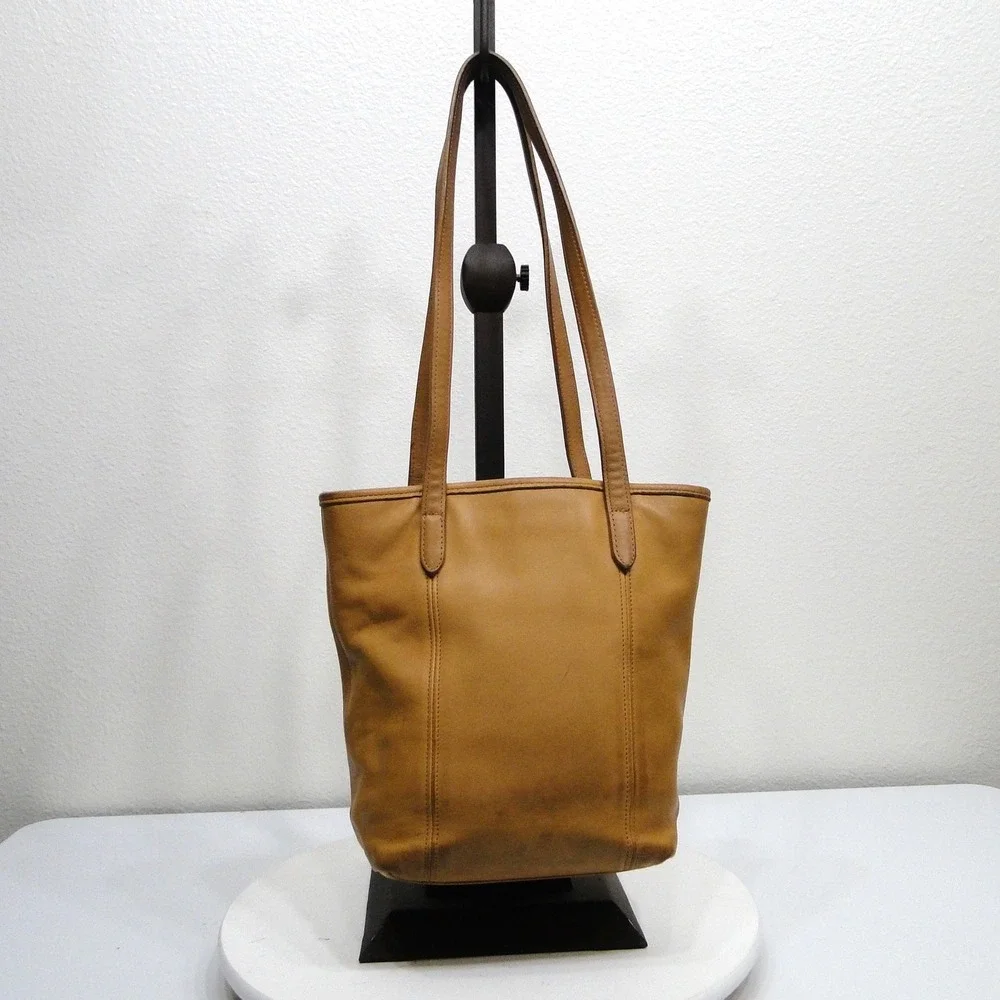 Vintage Coach Tan Leather Tote Bag 9077 Made in USA Shoulder Bag Handbag